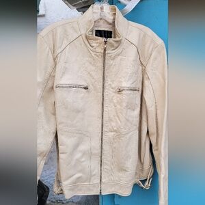Off white geniune leather jacket womens Size XL